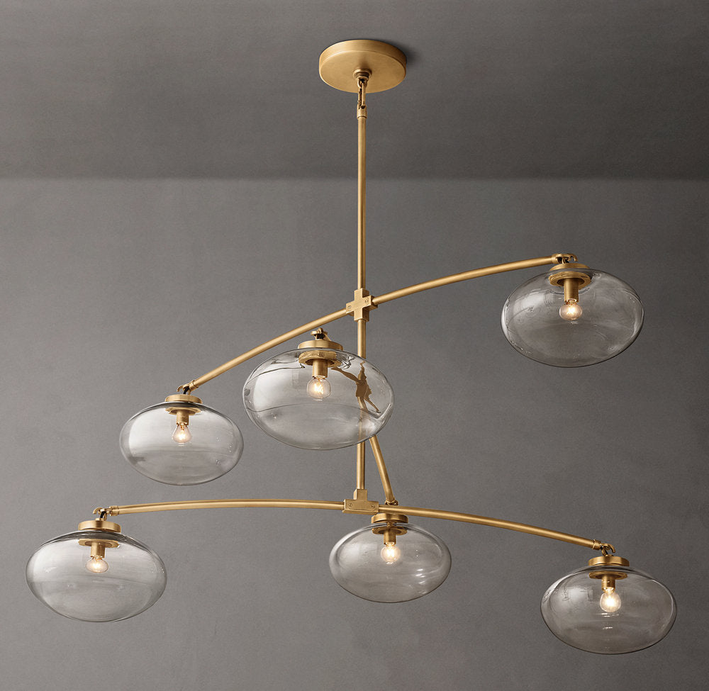 Cabrette Clear Glass Mobile Round Chandelier