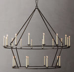19TH C. ENGLISH OPENWORK TWO-TIER ROUND CHANDELIER 62"