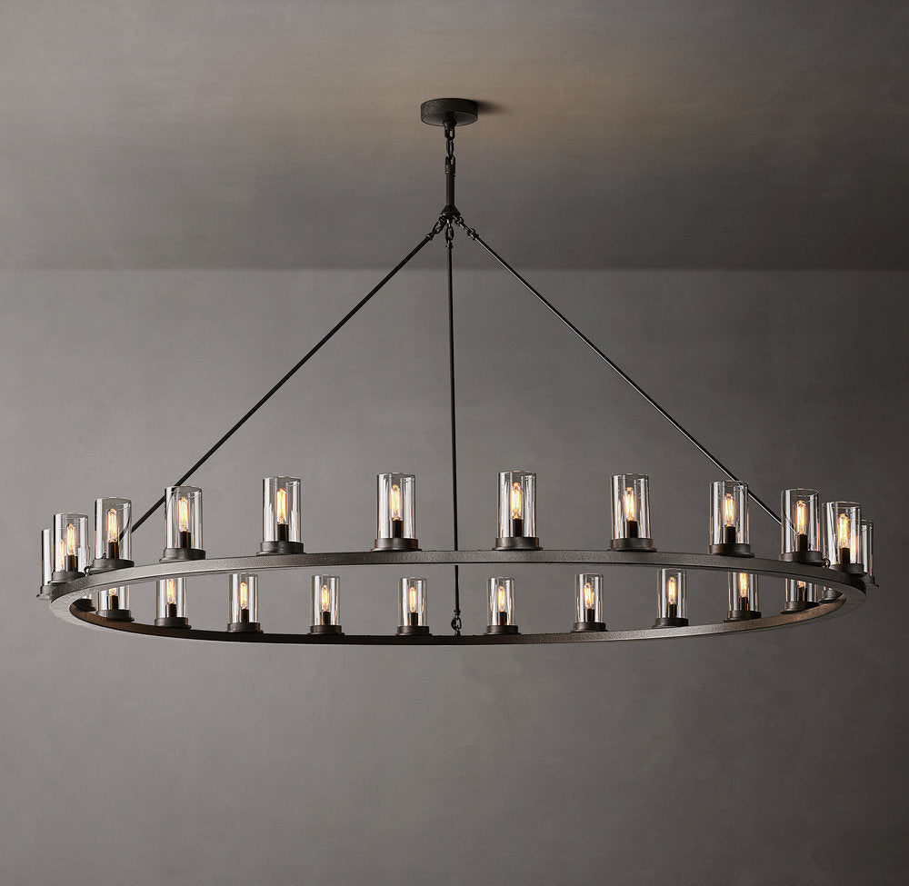 Ondra Round Clear Glass Chandelier 72"