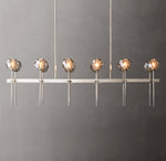 Boule De Cristal Smoke Glass Double Linear Chandelier 60"