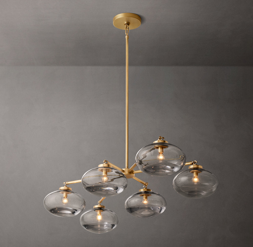 Cabrette Clear Glass Mobile Linear Chandelier