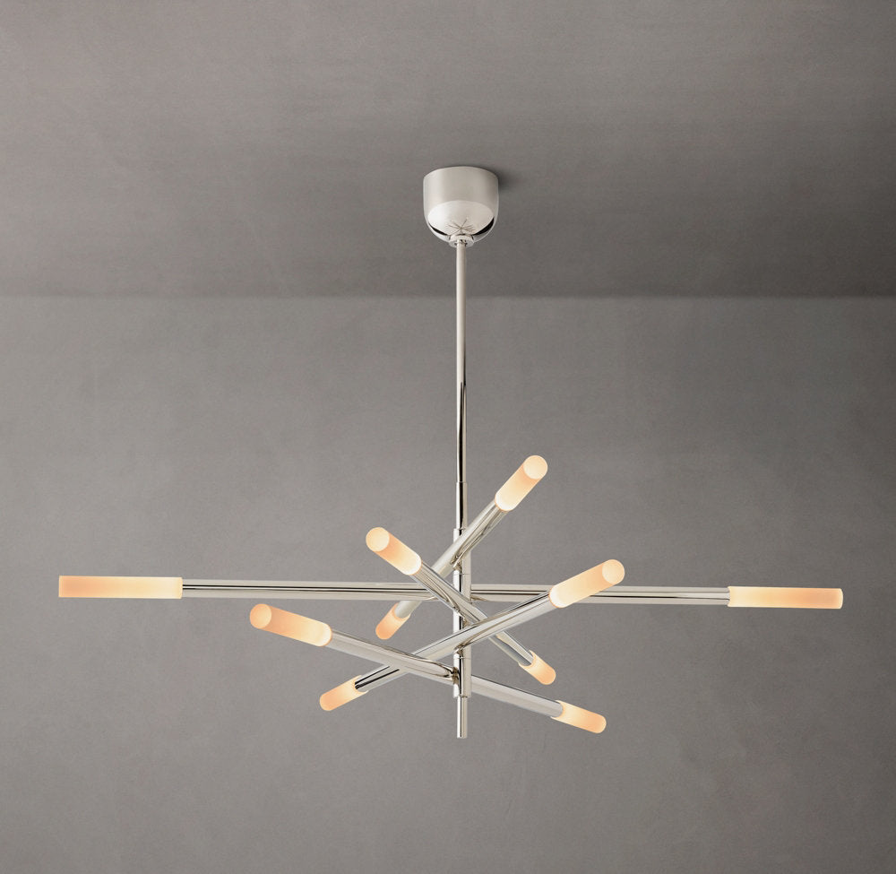 Rousseau 10-Light Mobile Etched Rod Chandelier