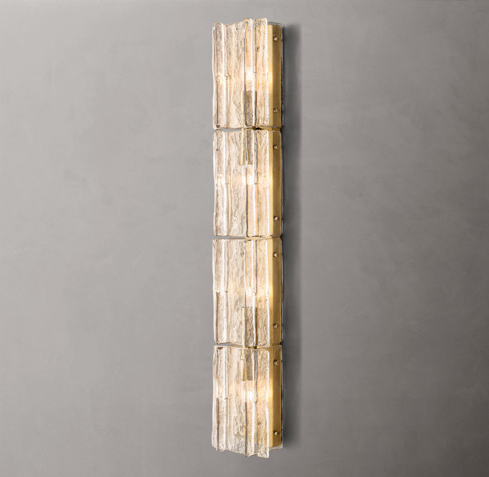 Lattice Clear Glass Grand Sconce