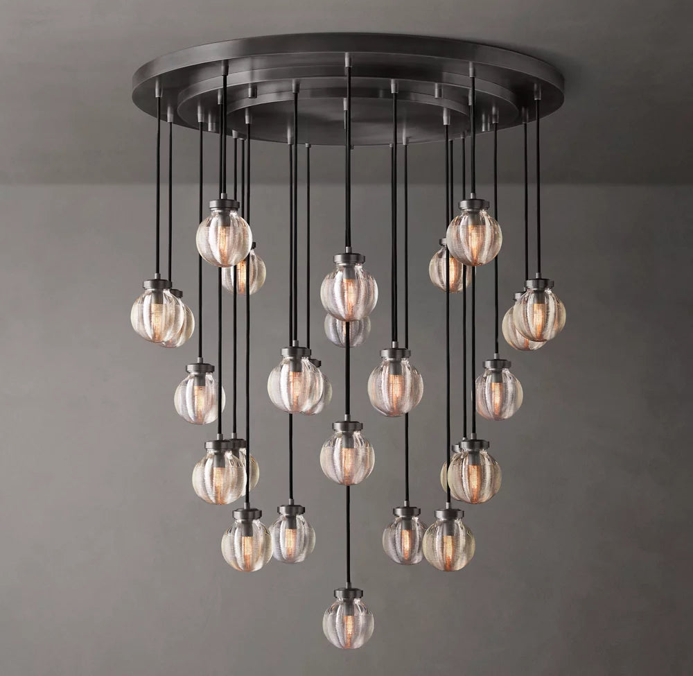 Pearl Round Chandelier 38"