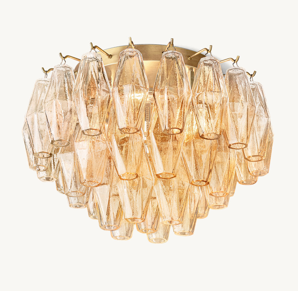 Chiara Smoke Glass Flushmount 17"