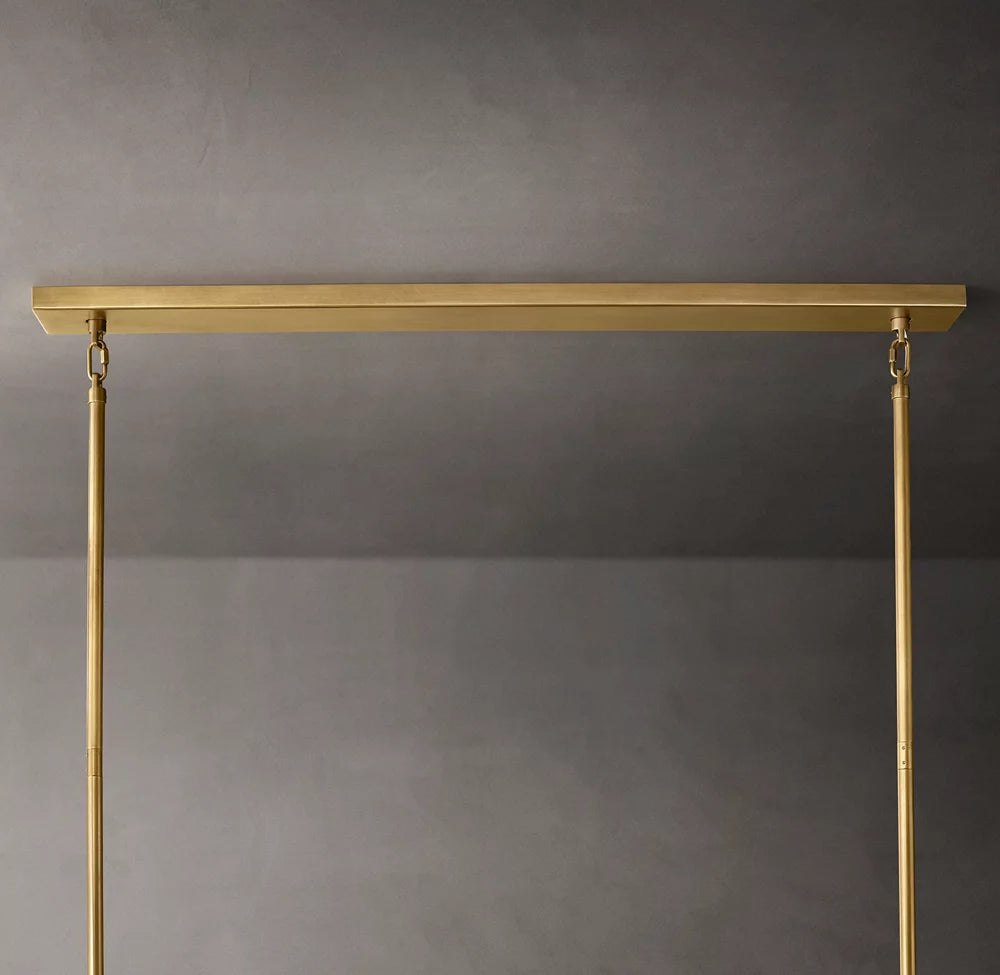 Chiara Smoke Glass Tiered Rectangular Chandelier 74"