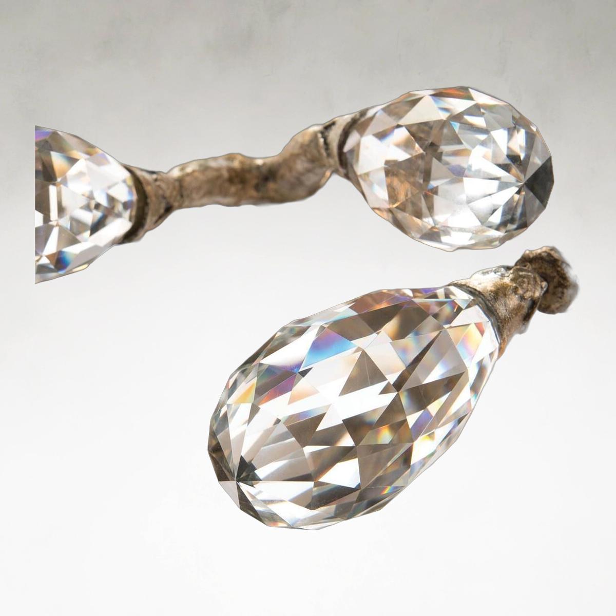 Sprouting 10-Light 39-Inch Vintage Silver Chandelier Ceiling Fixture