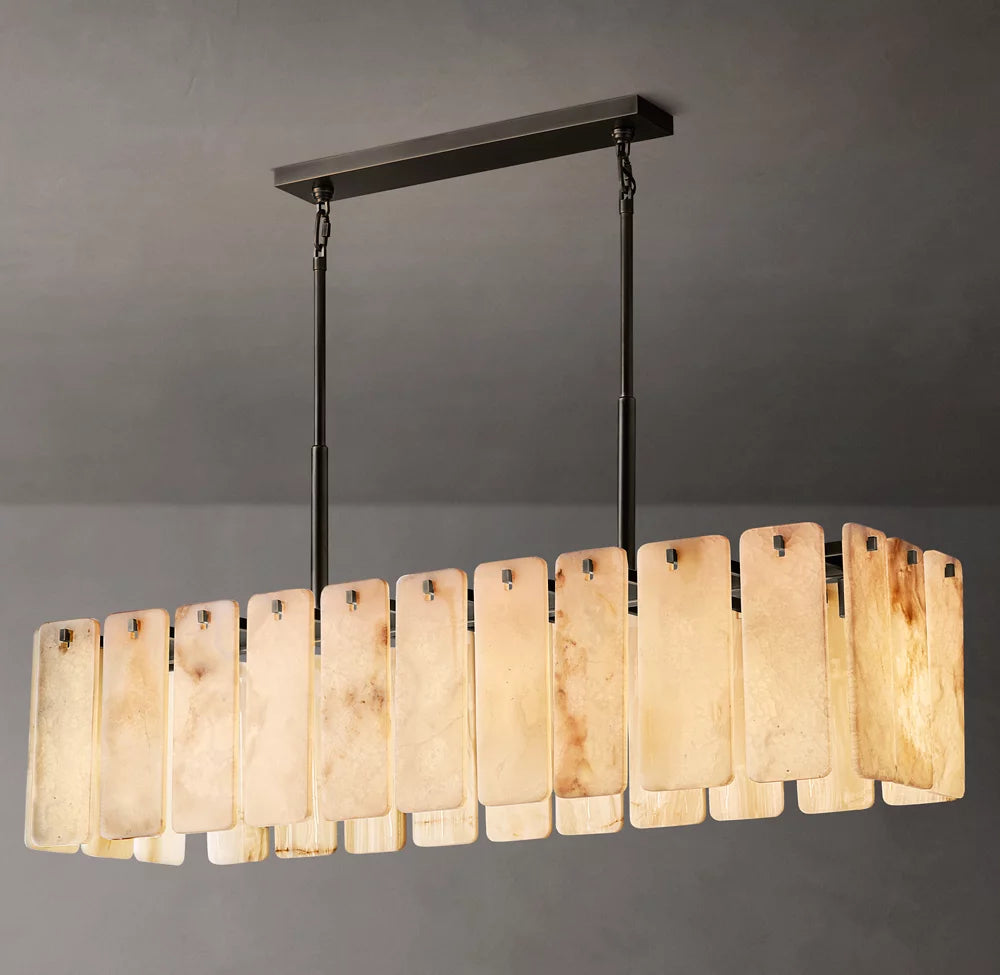 Calamette Onyx Rectangular Chandelier 60"
