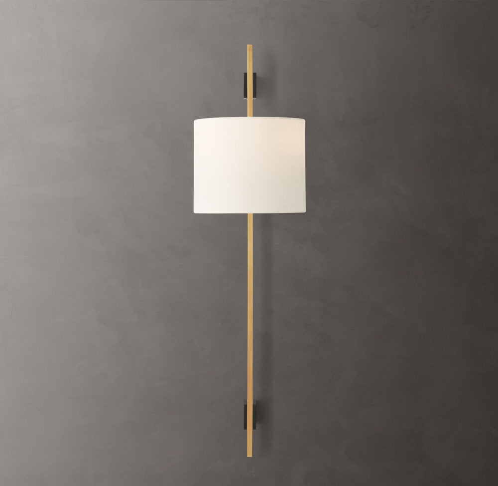 Vela Rectangular Bar Sconce - Round Shade