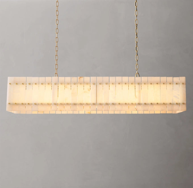 San Marco Alabaster Linear Chandelier 54"