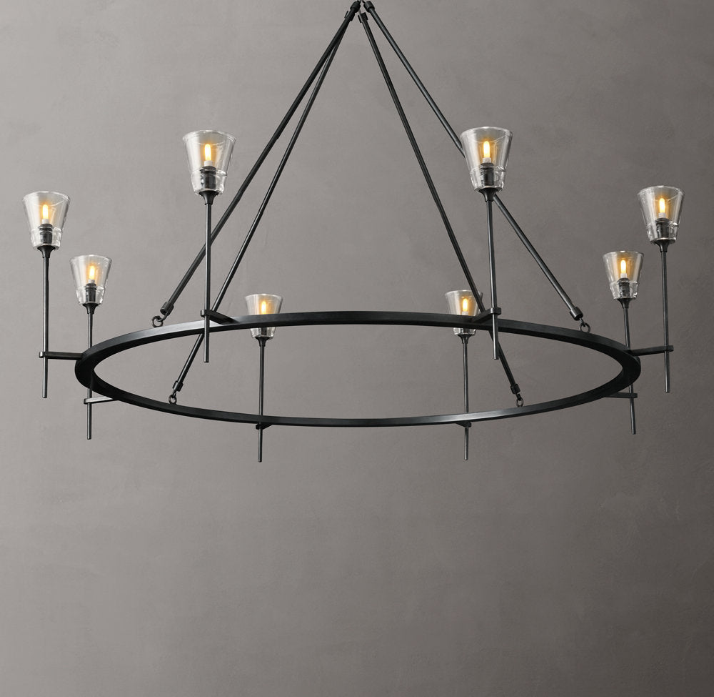 Torche De Verre Round Chandelier 58"