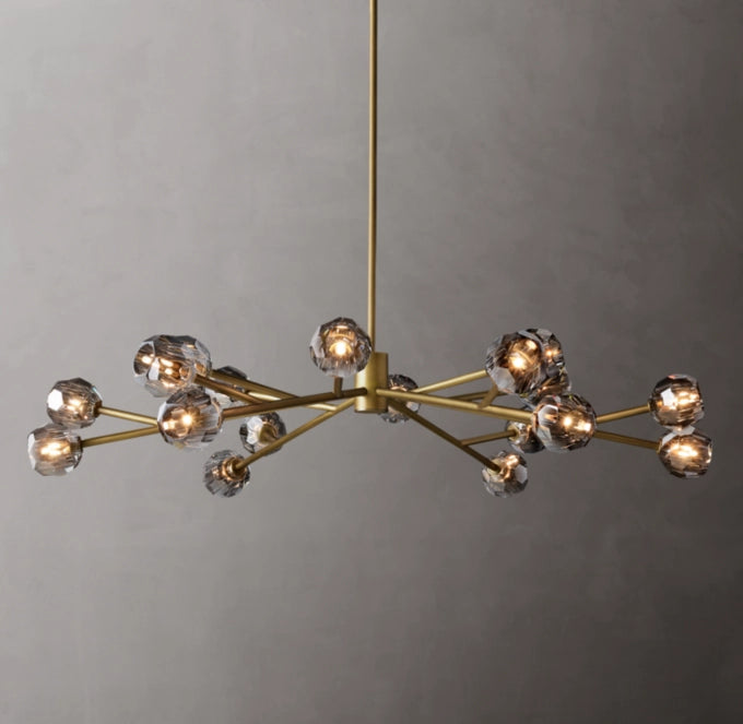 Boule De Cristal Smoke Glass Round Chandelier 60"
