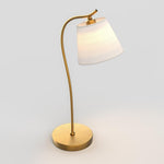 Metal Gooseneck Desk Lamp with Cone Fabric Shade for Bedside and Office Use