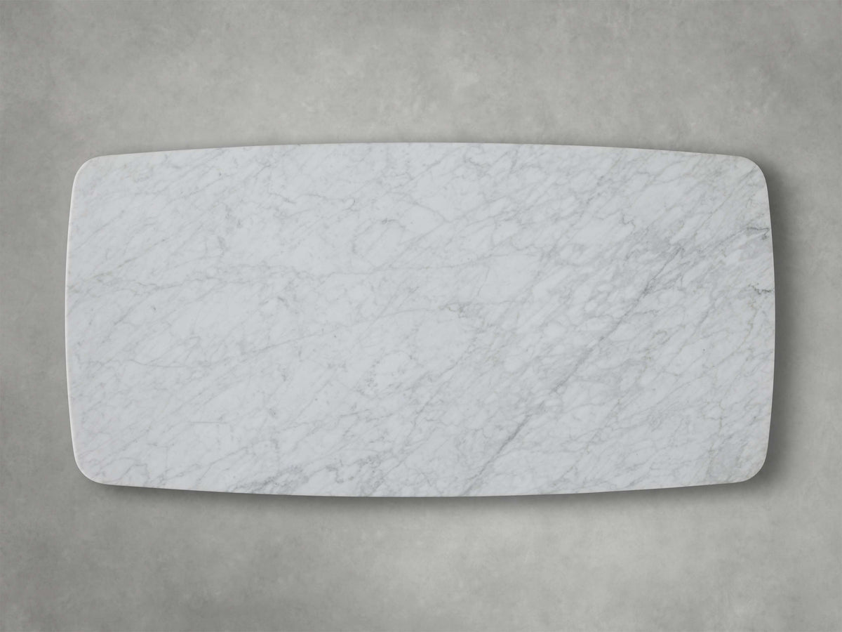Saint Germain 72" Stone Coffee Table with Dauphine Base and Carrara Top