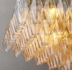 Chiara Clear Glass Tiered Rectangular Chandelier 74"
