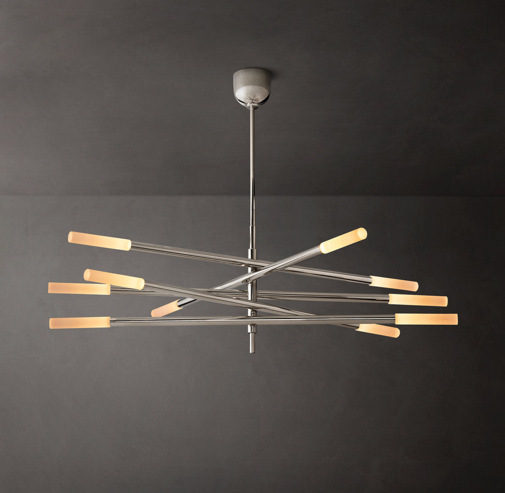 Rousseau 10-Light Mobile Etched Rod Chandelier