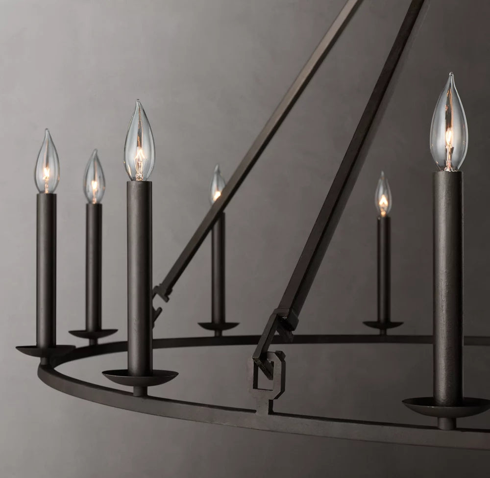 19th C. English Openwork Round Chandelier 50"