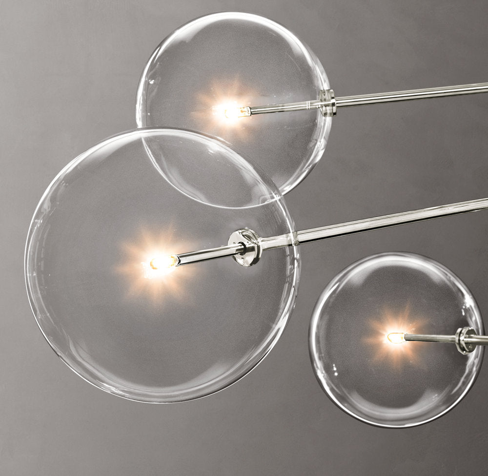 Glass Globe Mobile Eight-Arm Chandelier 79"