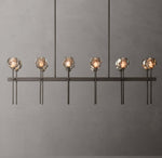 Boule De Cristal Smoke Glass Double Linear Chandelier 60"