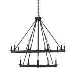 Middleton Chandelier, 15-Light, Matte Black, 45"W (1-312-15-89 1N2WC)