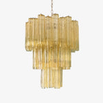 Yellow Murano Glass Tube Chandelier