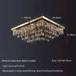 Gio Smoke Grey Crystal Ceiling Chandelier