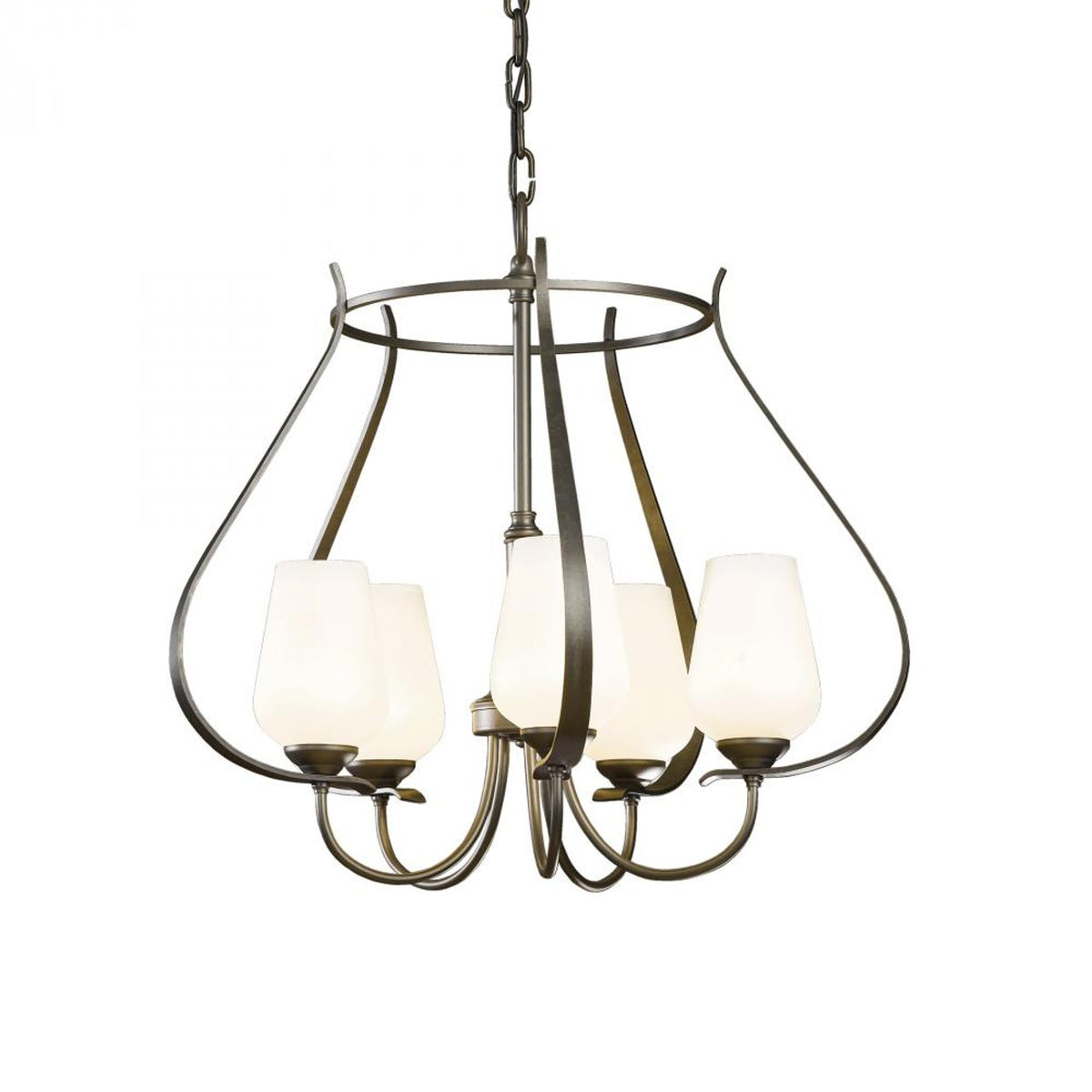 Flora Chandelier, 5-Light, Dark Smoke, Opal Glass, 22.2"W (103045-SKT-07-GG0303 23KUA0)