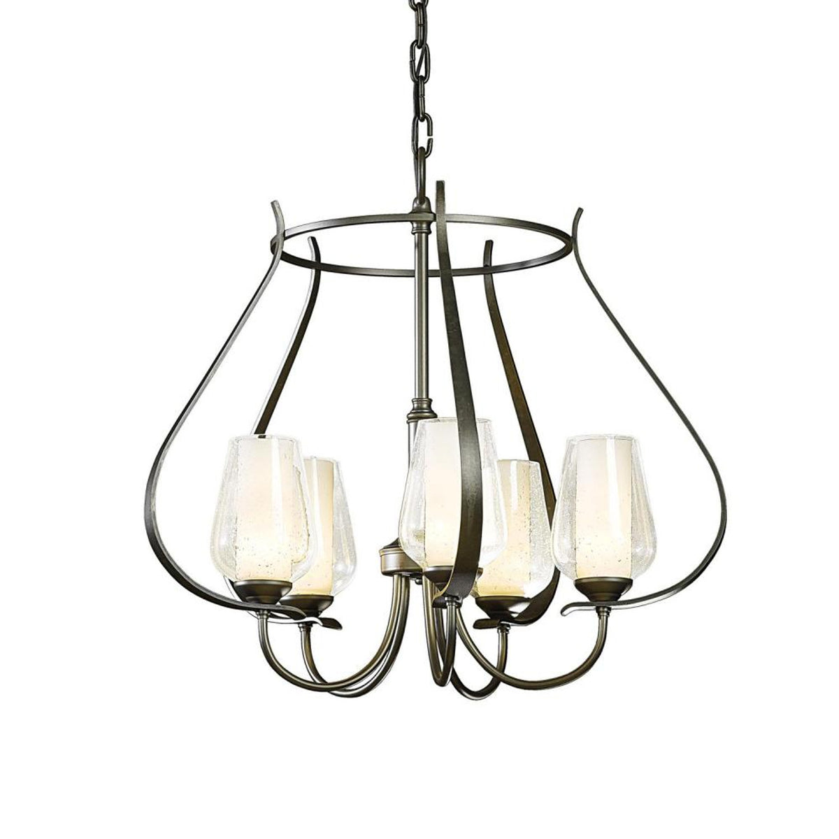Aegis Chandelier, 5-Light, Sterling, Opal Glass, 31.3"W (101261-SKT-85-GG0123 5D0MUJ)