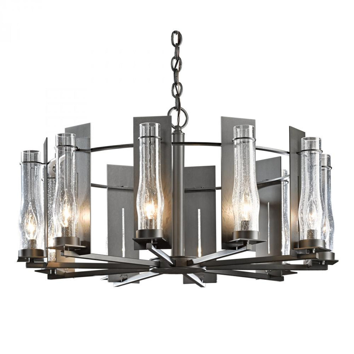 New Town Chandelier, 10-Light, Vintage Platinum, Seeded Clear Glass, 30"W (103290-SKT-82-II0184 3WHXWZ)