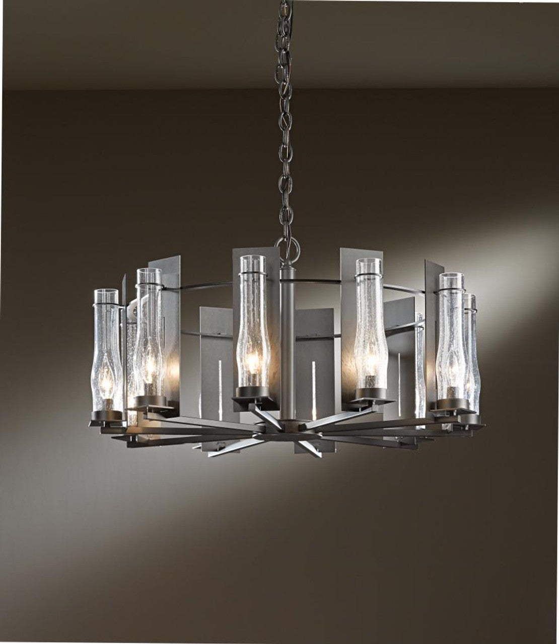 Flora Chandelier, 5-Light, Natural Iron, Opal and Seeded Glass, 22.2"W (103045-SKT-20-ZS0354 23KUAJ)