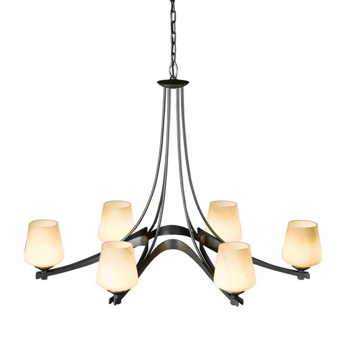 Ribbon Chandelier, 6-Lights, Vintage Platinum, Opal (GG), 38.5"W (104106-SKT-82-GG0236 3WHXXJ)