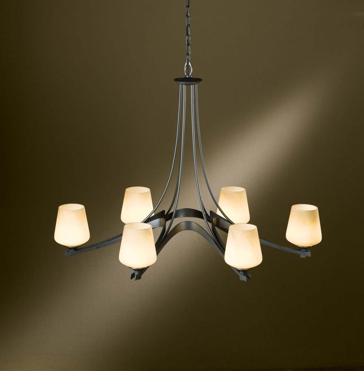 Ribbon Chandelier, 6-Lights, Black, Opal (GG), 38.5"W (104106-SKT-10-GG0236 LPWVH)