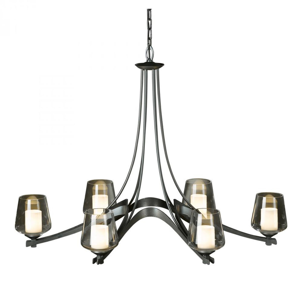 Ribbon Chandelier, 6-Lights, Vintage Platinum, Opal (GG), 38.5"W (104106-SKT-82-GG0236 3WHXXJ)