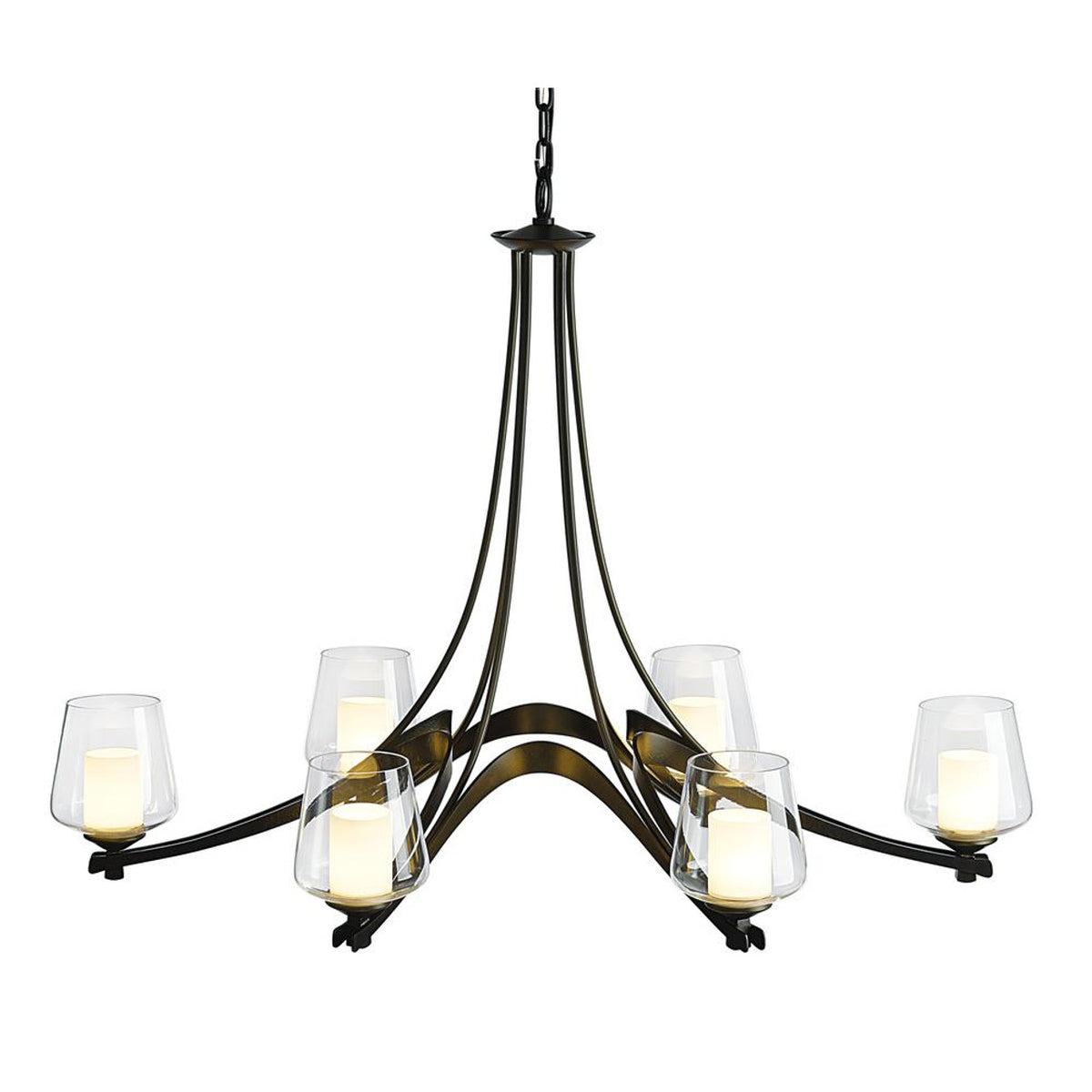 Ribbon Chandelier, 6-Lights, Sterling, Opal and Clear (ZU), 38.5"W (104116-SKT-85-ZU0291 5D0NTA)