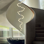 Creative Crystal Shade Three Step Dimming Nordic Staircase Chandelier
