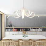Curves Flower Petals Stepless Dimming White Nordic LED Chandelier