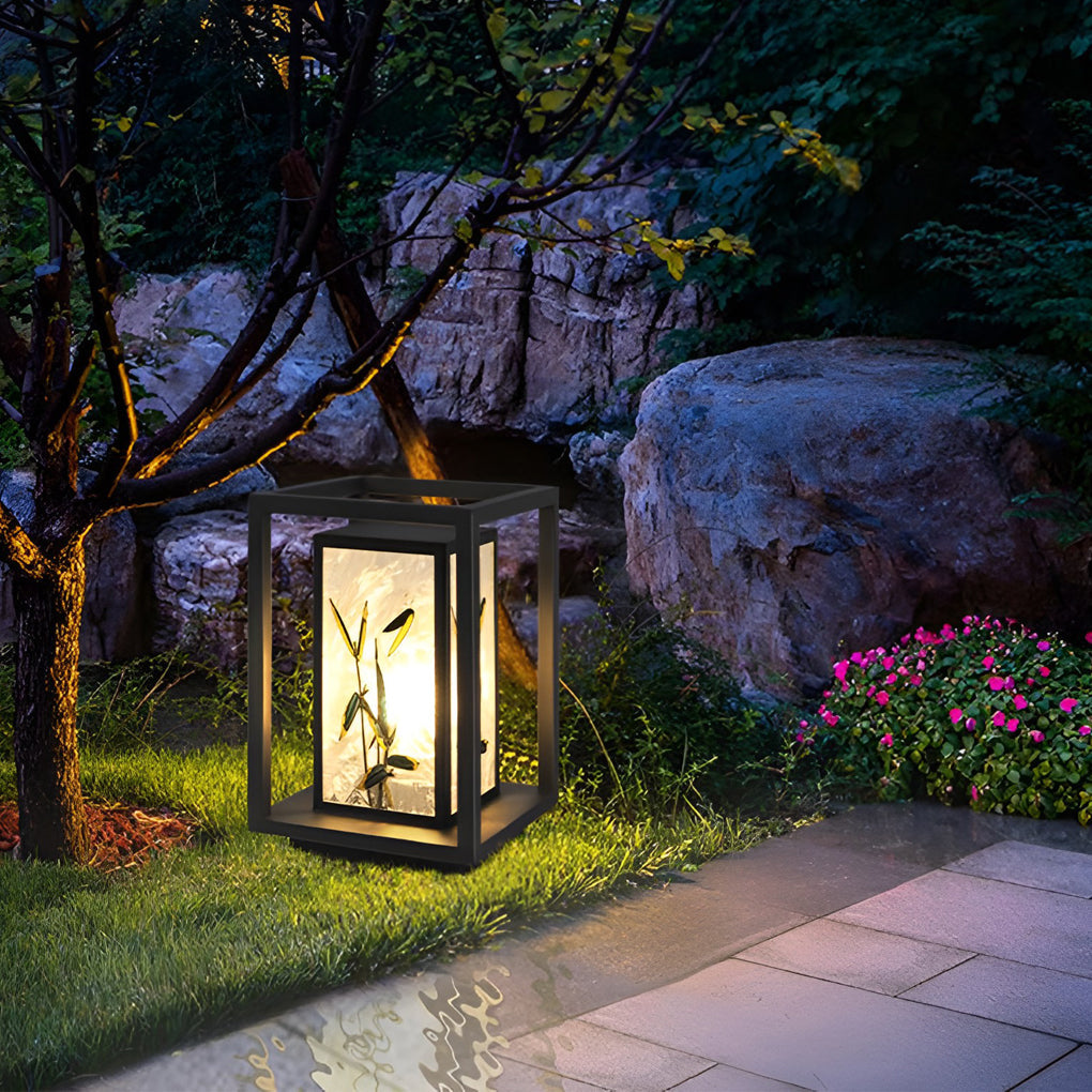 Landscape Pattern LED Waterproof Modern Solar Path Lights Deck Post Lights