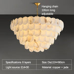Multi-Layer Natural Marble Modern Chandelier