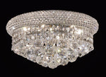 6 light crystal flush mount ceiling light with polished chrome