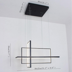31.5'' Three-Part Futuristic Square Rectangular Hybrid Aluminum Chandelier with Capable Ambient Lights