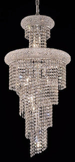 10 Light Spiral Crystal Chandelier chrome plated