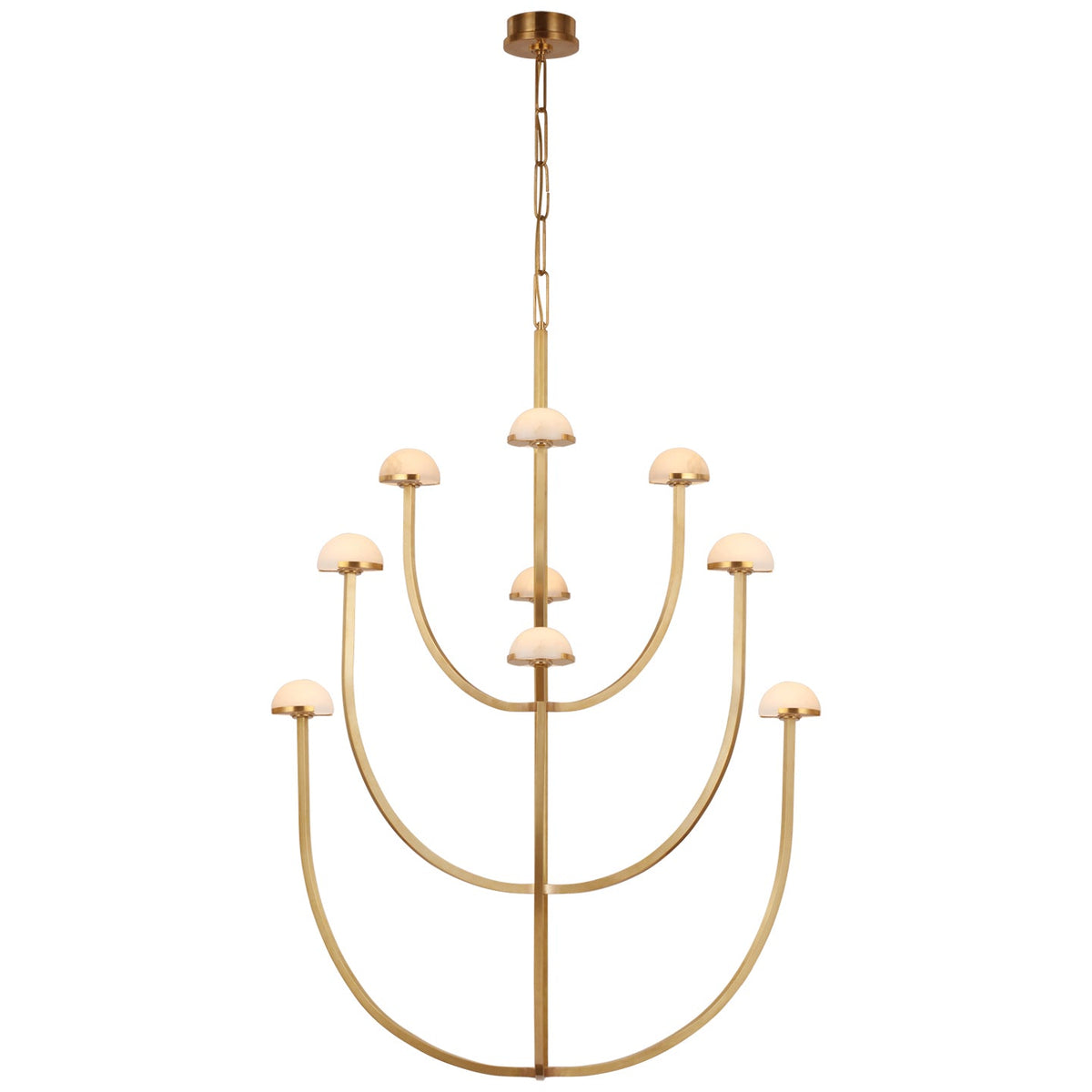 Pedra LED Chandelier Antique-Burnished Brass