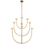 Pedra LED Chandelier Antique-Burnished Brass