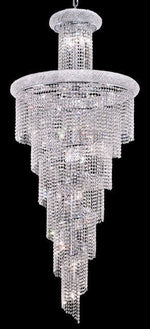 28 Light Spiral Crystal Chandelier chrome plated