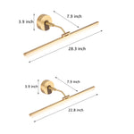 Adjustable LED Bathroom Vanity Mirror Light with Rotatable Flat Bar in Gold/Black Finish