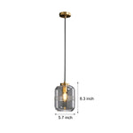 Simple Semi-Threaded Glass Three Step Dimming Copper Modern Pendant Lights