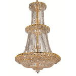 Belenus Gold Thirty-Two Light 42-Inch Chandelier with Royal Cut Clear Crystal
