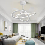 Waves Flower LED Mute Timing Creative Nordic Bladeless Ceiling Fans