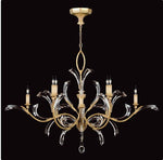 Eight-Light Chandelier in Muted Gold Leaf Finish