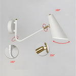 Modern Hoxton Hanging Wall Sconce with Conical Shade - 1-Light